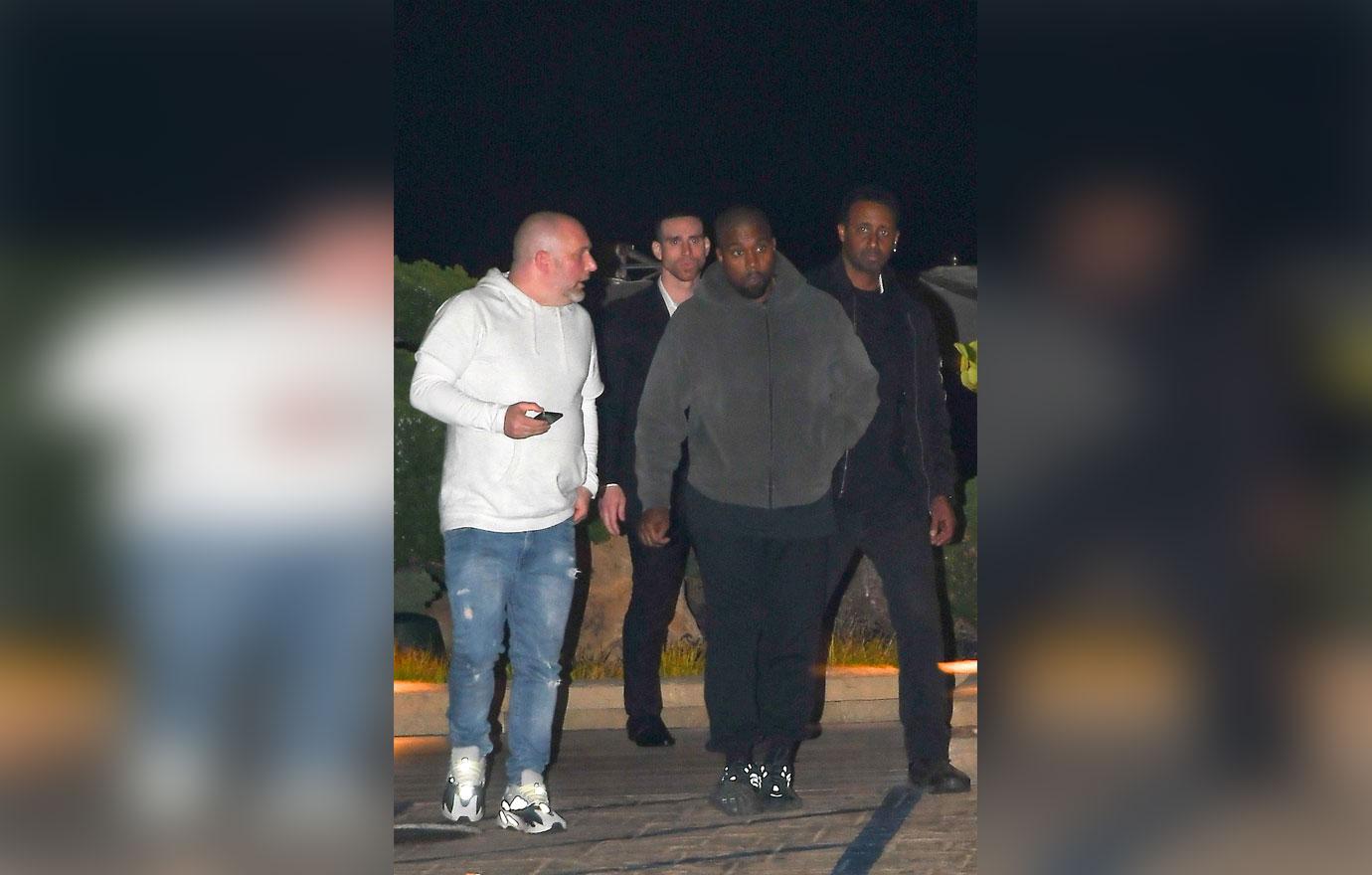 Kanye West seen leaving Nobu Restaurant with friends after dinner