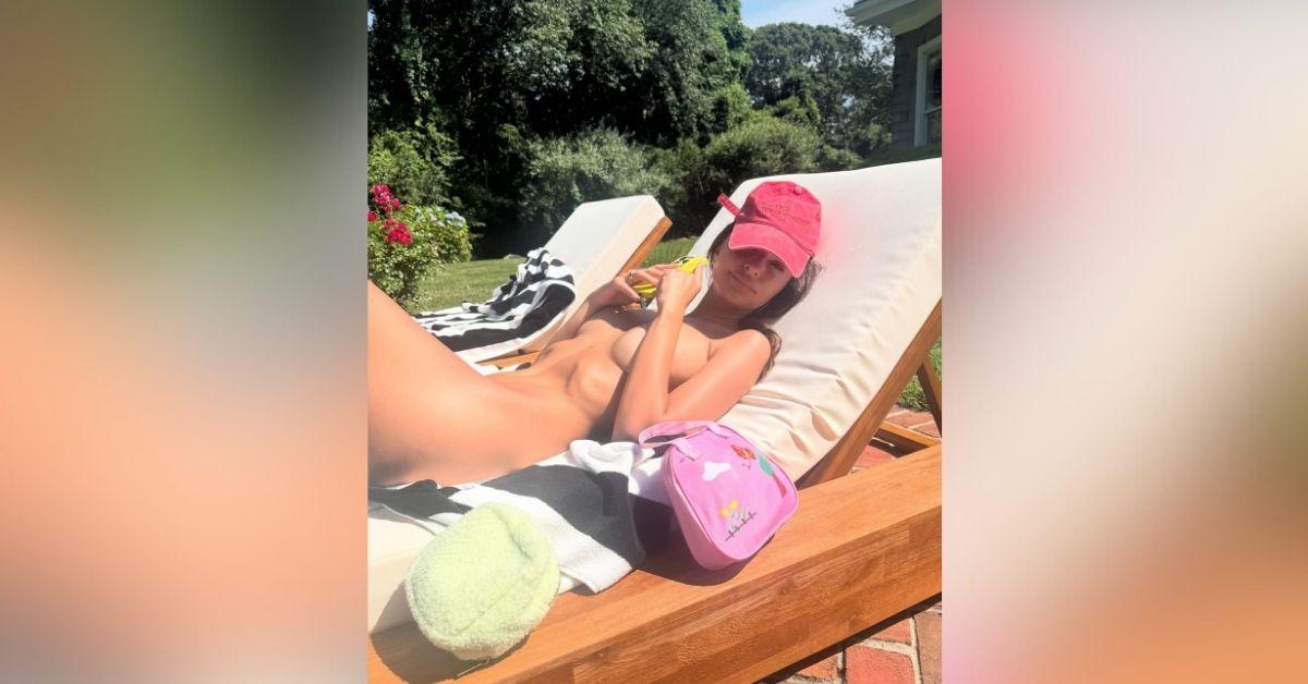 image of Emily Ratajkowski shared a photo of herself completely naked in Italy.