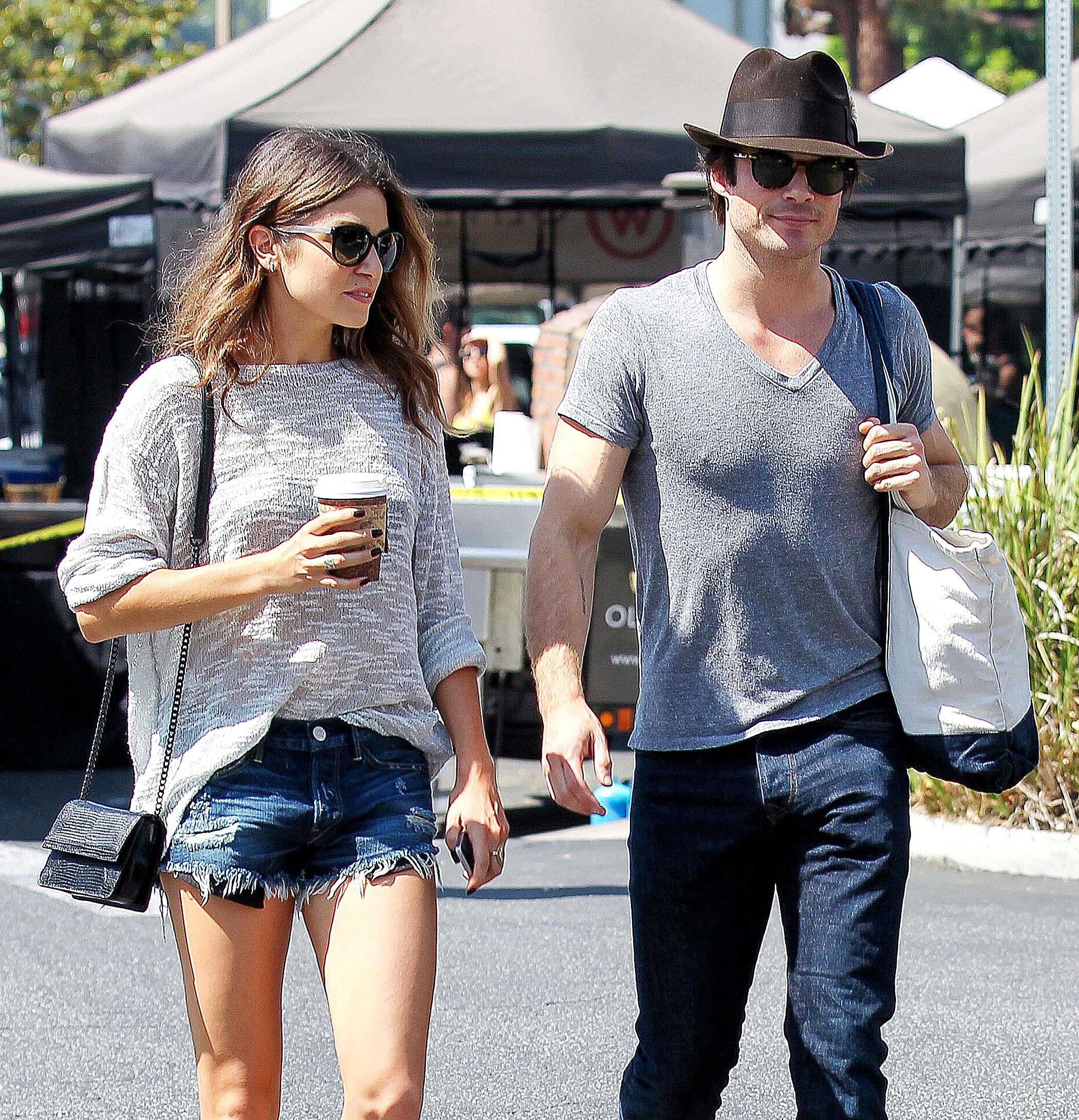 ***NO DAILY MAIL SALES*** Ian Somerhalder and his girlfriend Nikki Reed seen out at the farmers market in Studio City