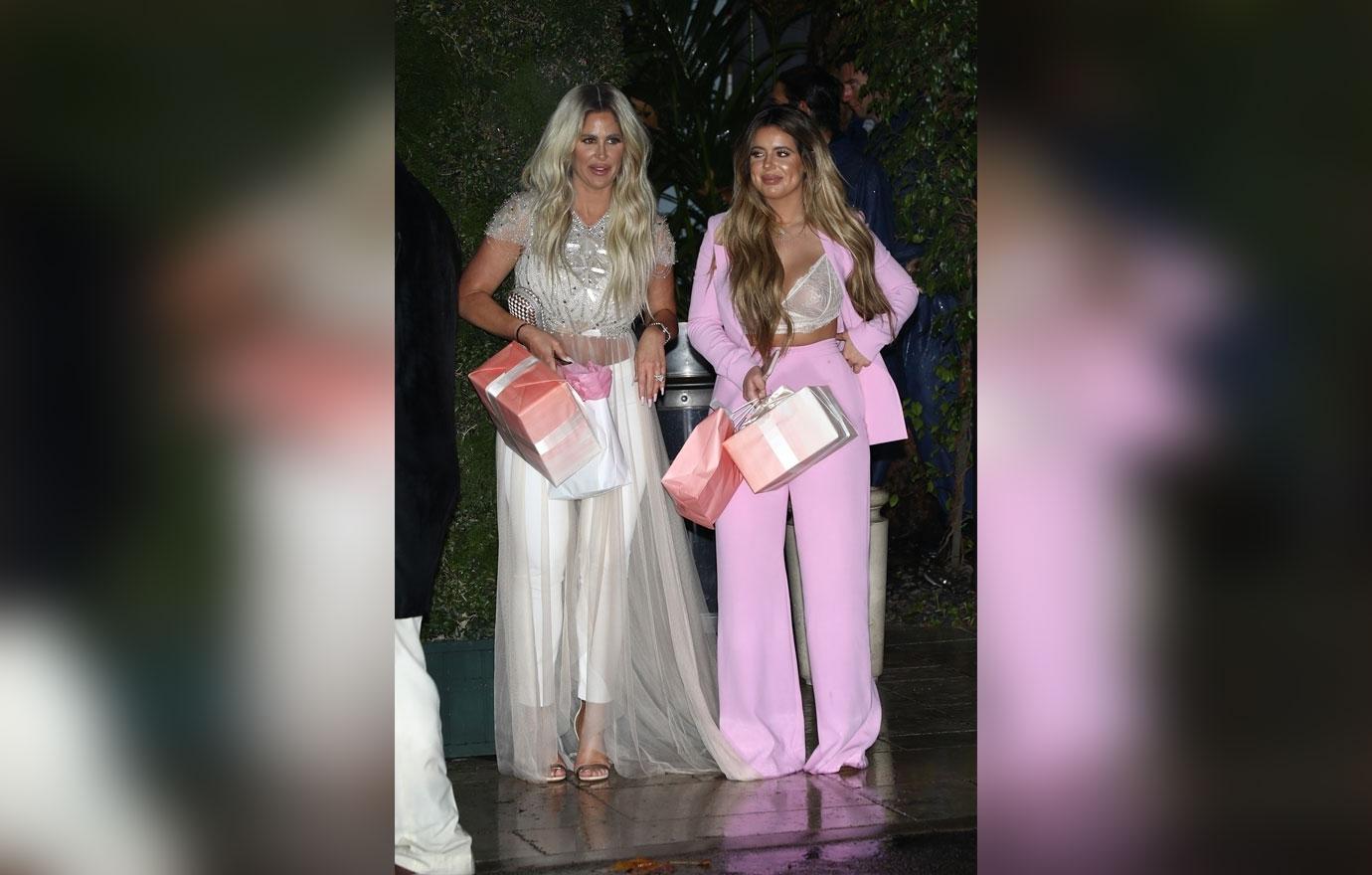 Kim Zolciak and Brielle Biermann are seen leaving Khloe Kardashian&#8217;s baby shower