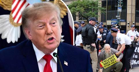 Image of Donald Trump and rally goer