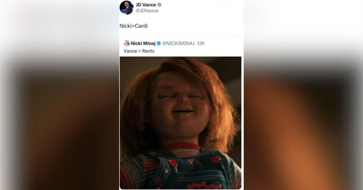 image The vice president expressed his support for Nicki Minaj amid her feud with Cardi B with a response on X.