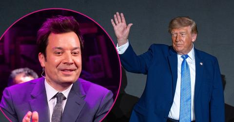 Composite photo of Jimmy Fallon and Donald Trump.
