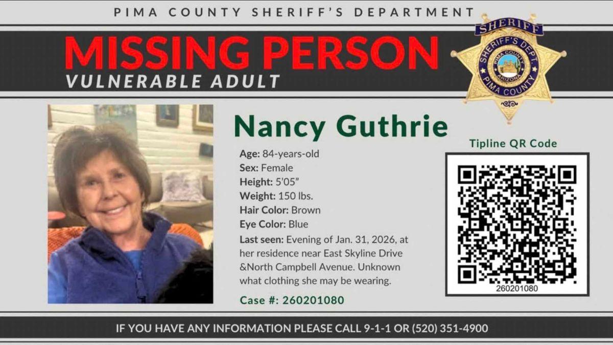 Image of Nancy Guthrie was last seen on the evening of January 31.