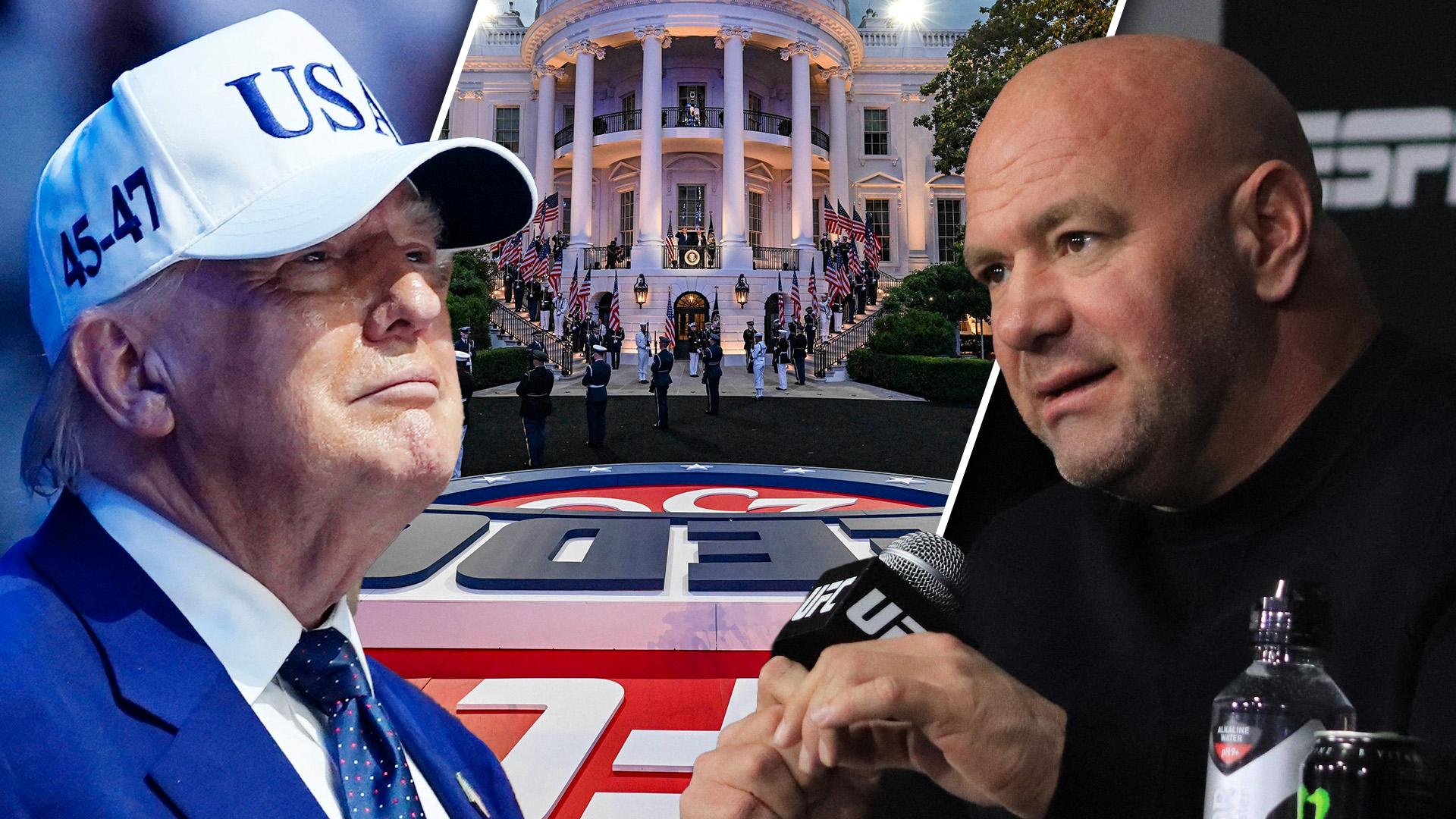Composite photo of Donald Trump and Dana White.