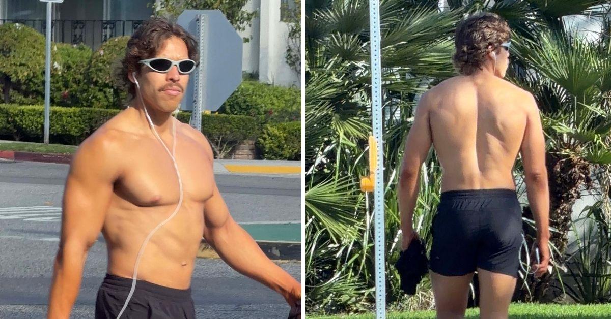 image of Joseph Baena showed off his tanned, sculpted physique during the event.