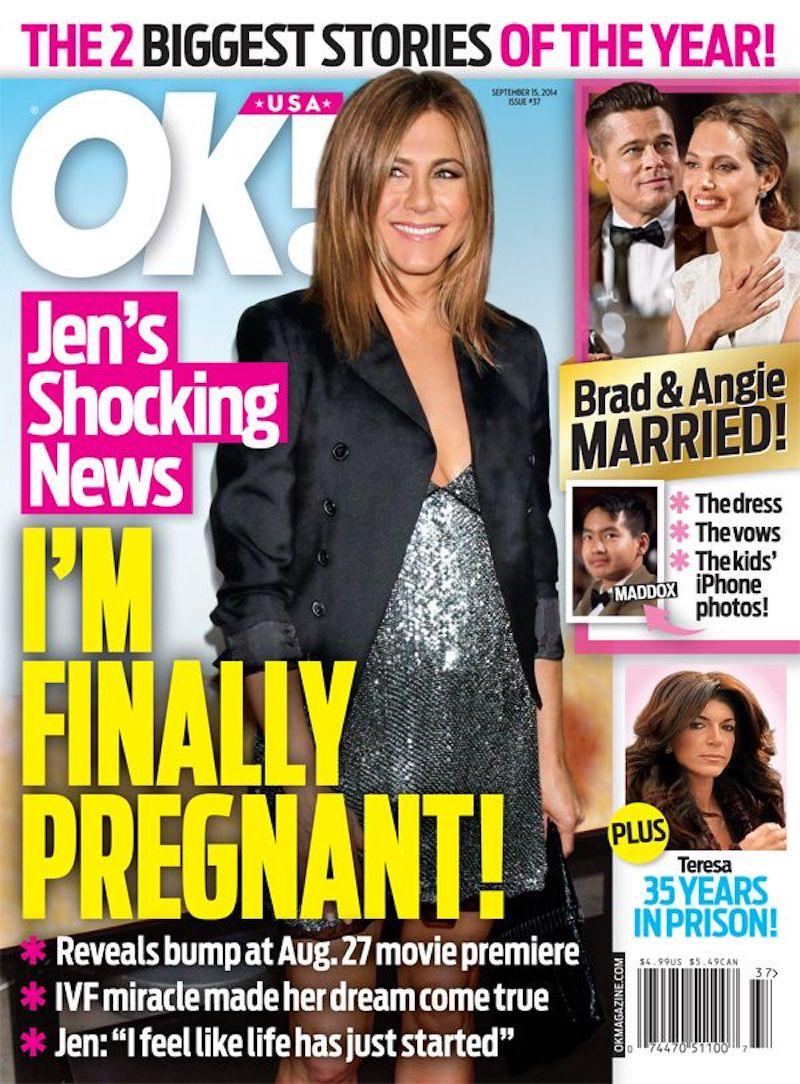 Jennifer Aniston Says She Is 'Fed Up' with Pregnancy Rumors and