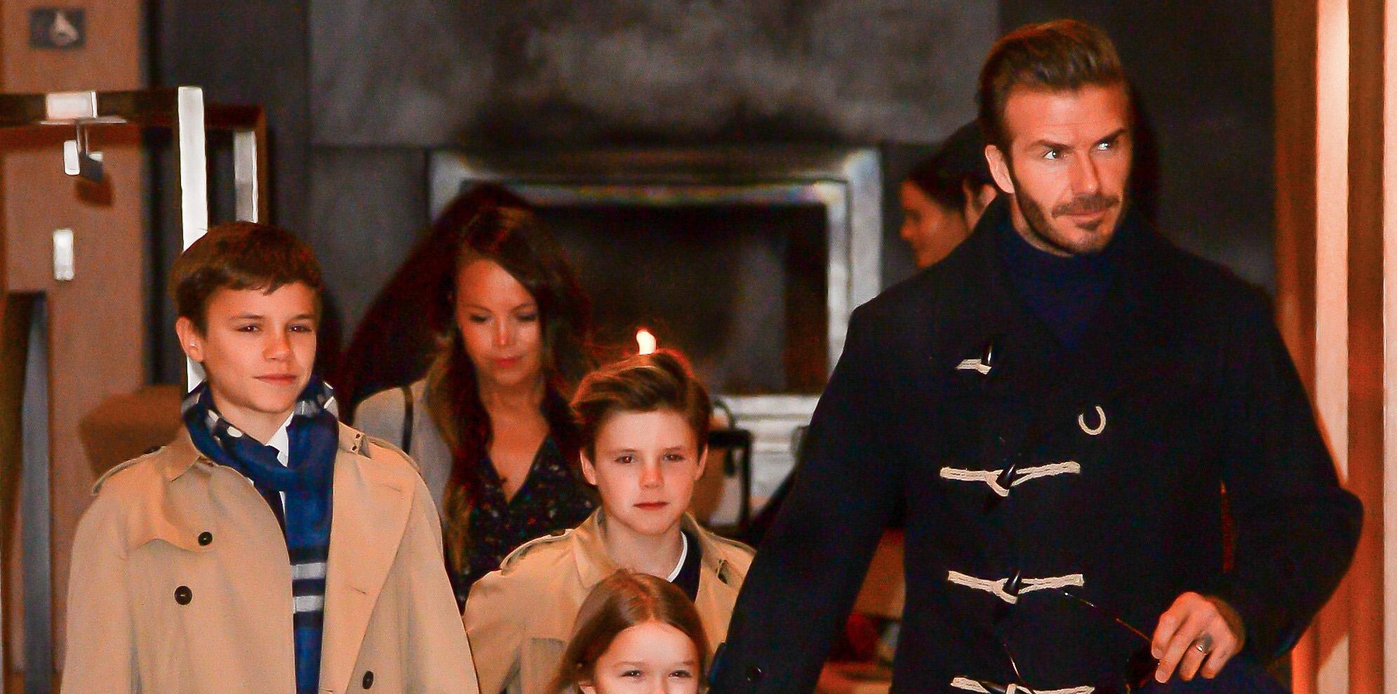 David Beckham takes his kids to Victoria&#8217;s fashion show