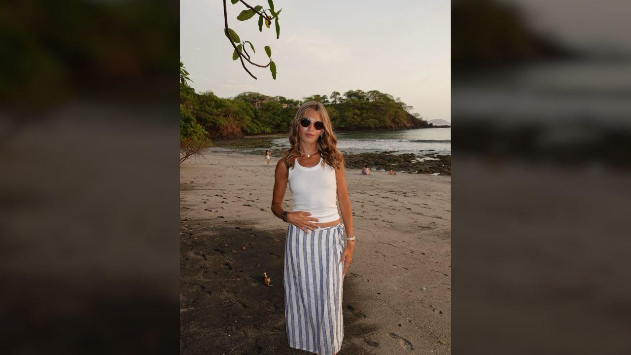 Photo of Kai Trump posed on the beach in Costa Rica.