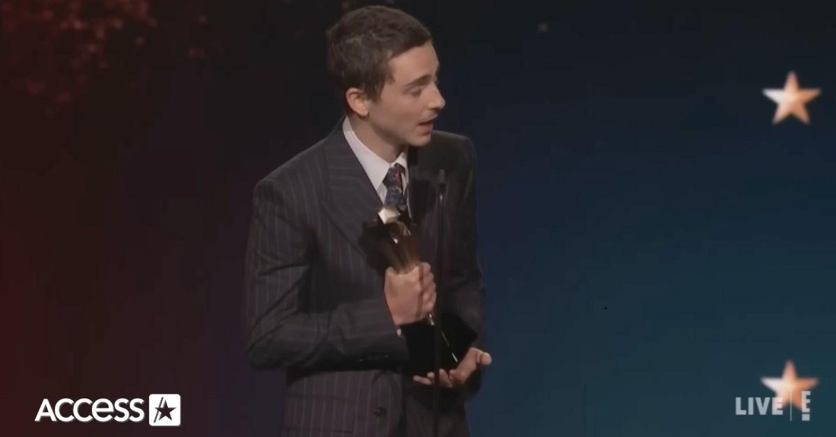 Image of Kylie Jenner cheered on Timothée Chalamet at the Critics Choice Awards.