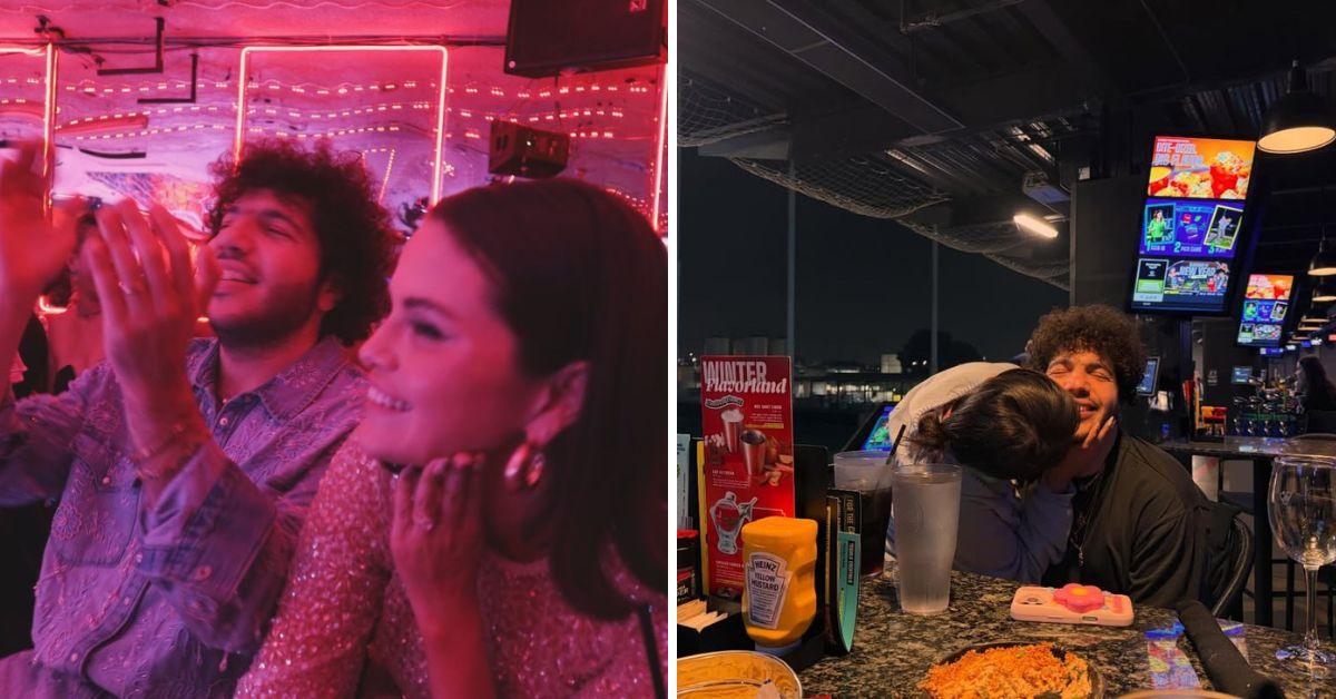 image of The singer went braless in a casual white tank top for a selfie.