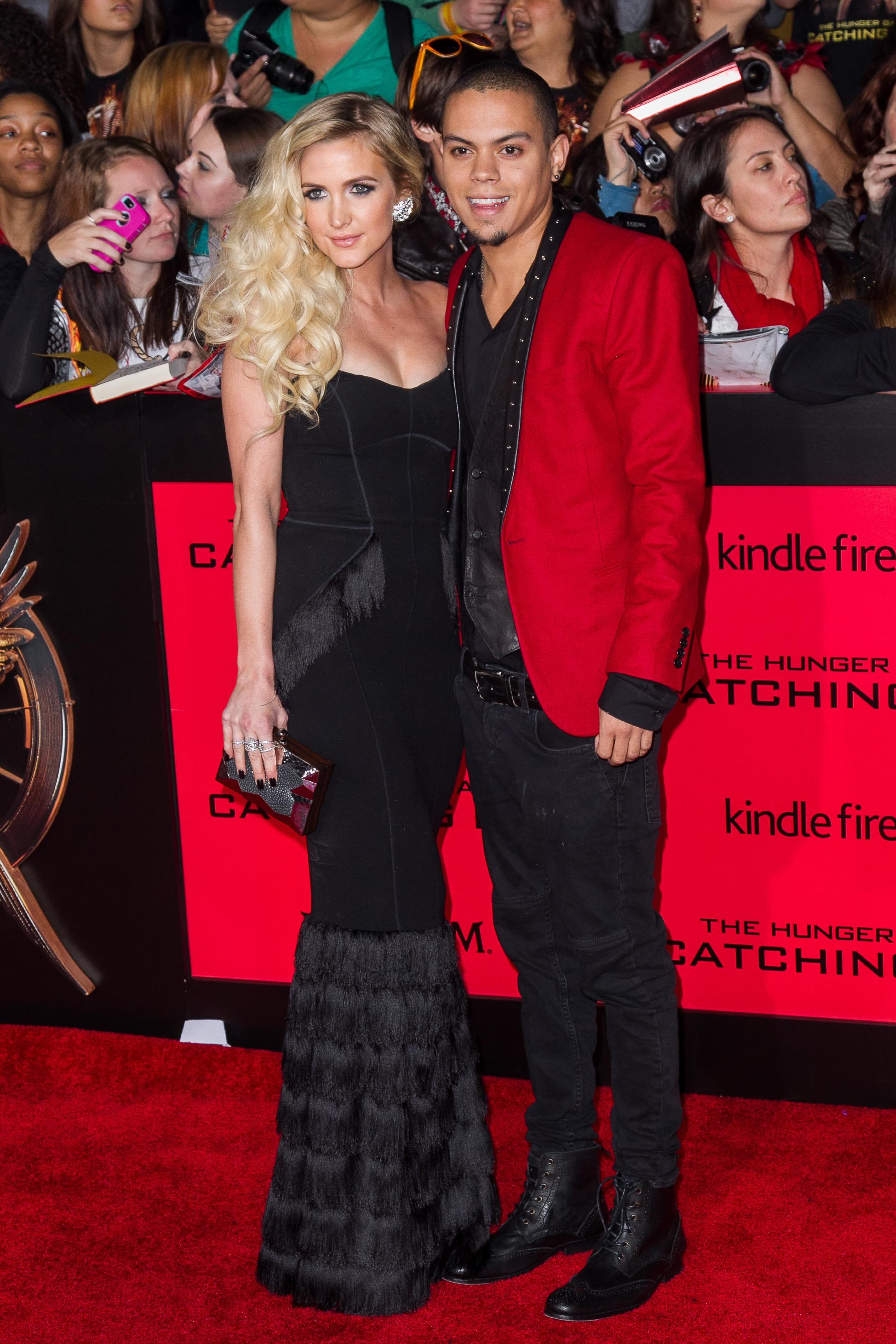 Evan Ross and Ashlee Simpson attend the Los Angeles Premiere of &#039;The Hunger Games: Catching Fire&#039;