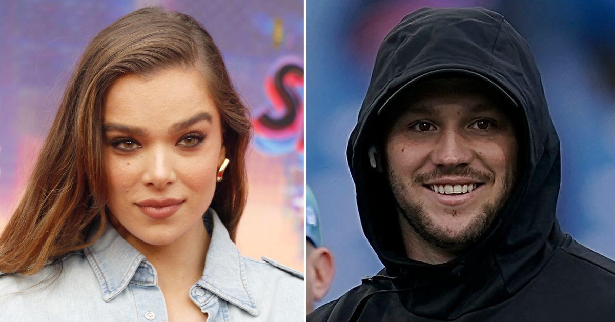 Composite photo of Hailee Steinfeld and Josh Allen.