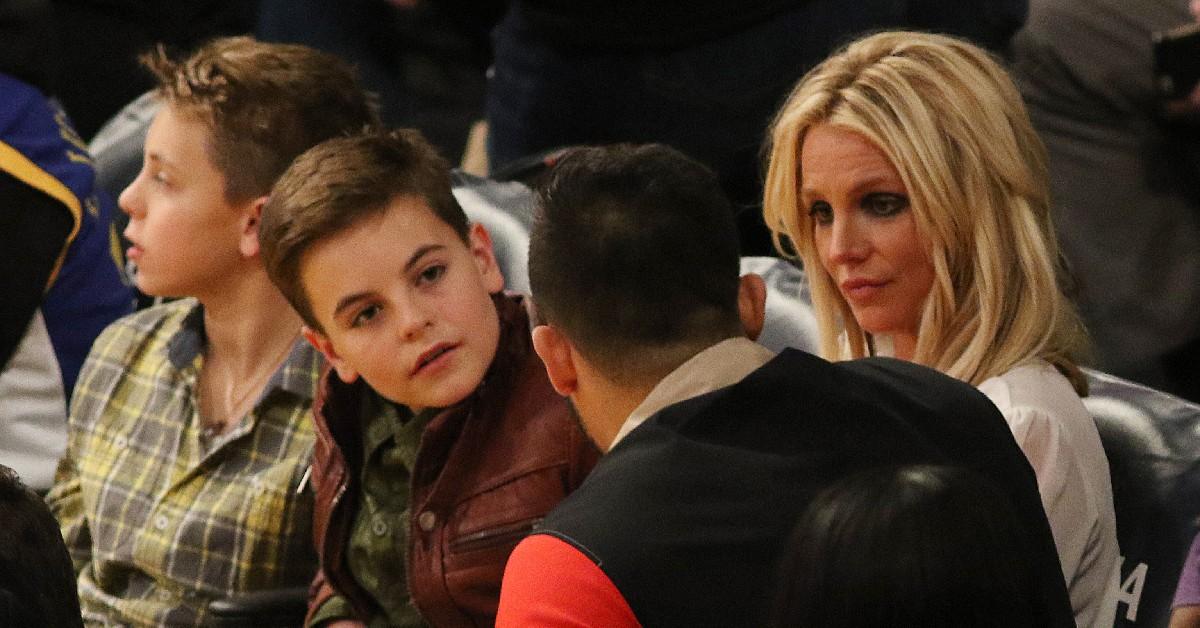 Photo of Britney Spears and her two sons, Jayden and Sean. 