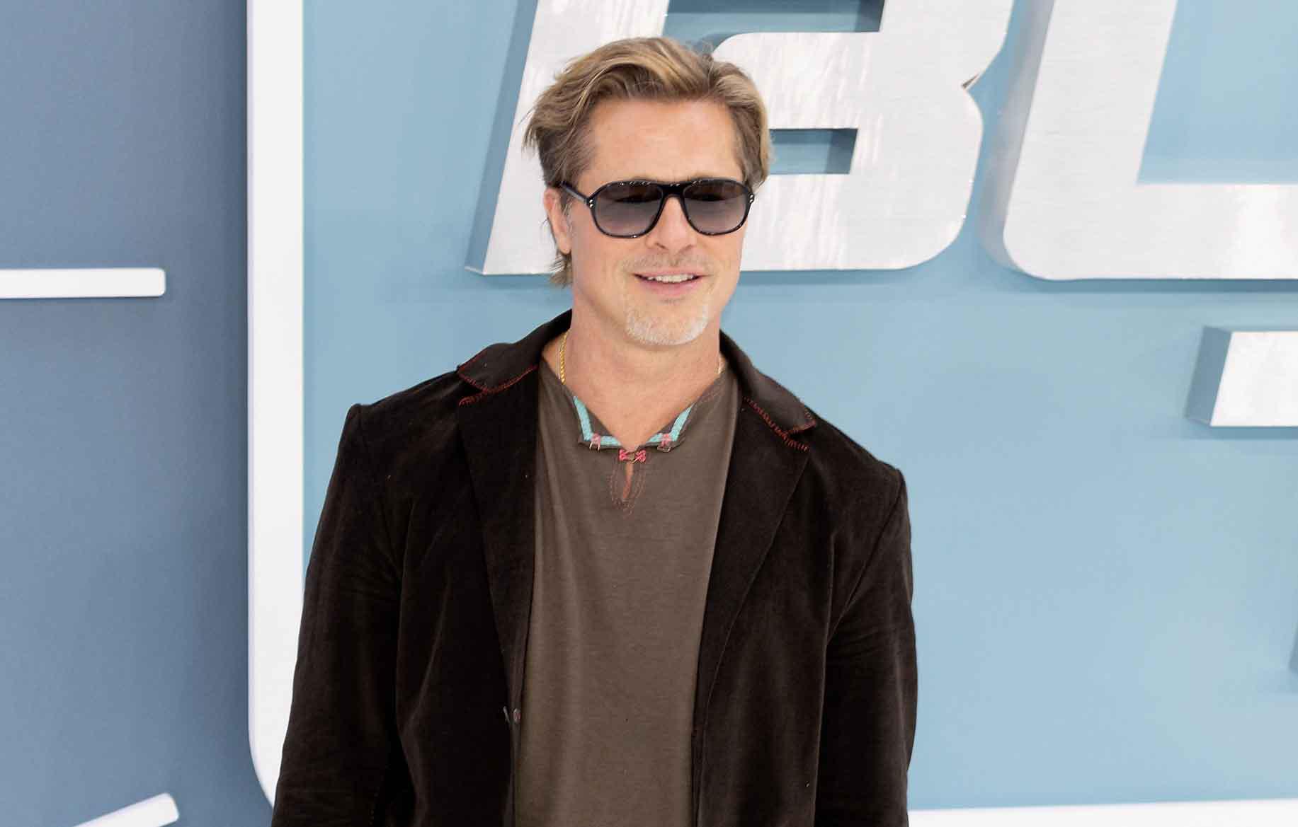 brad pitt attends kaley cuoco baby shower