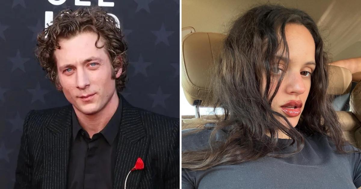 Split photo of Jeremy Allen White and Rosalia