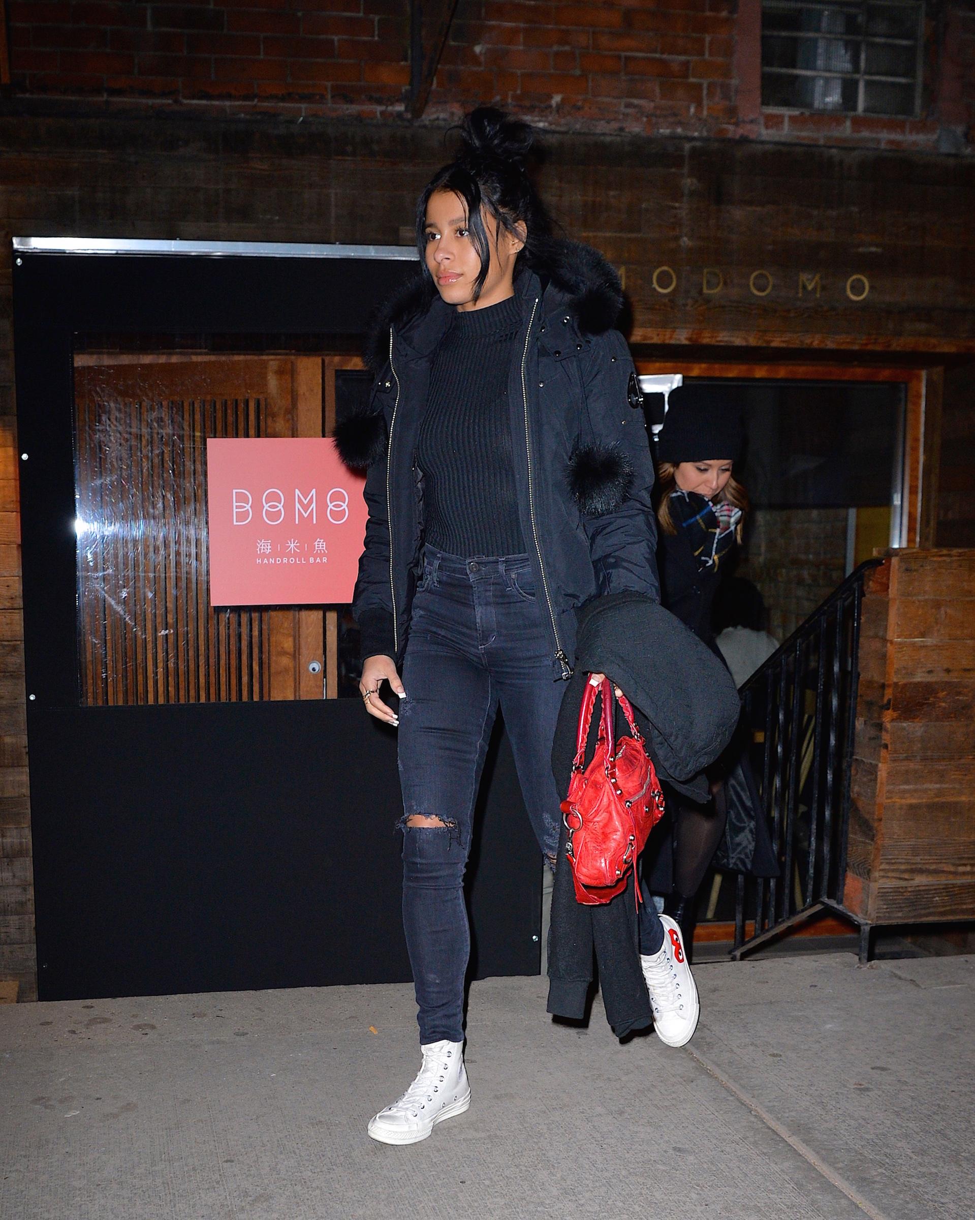 EXCLUSIVE: Zac Efron and girlfriend Sami Miro were spotted leaving DomoDomo restaurant this evening in the West Village