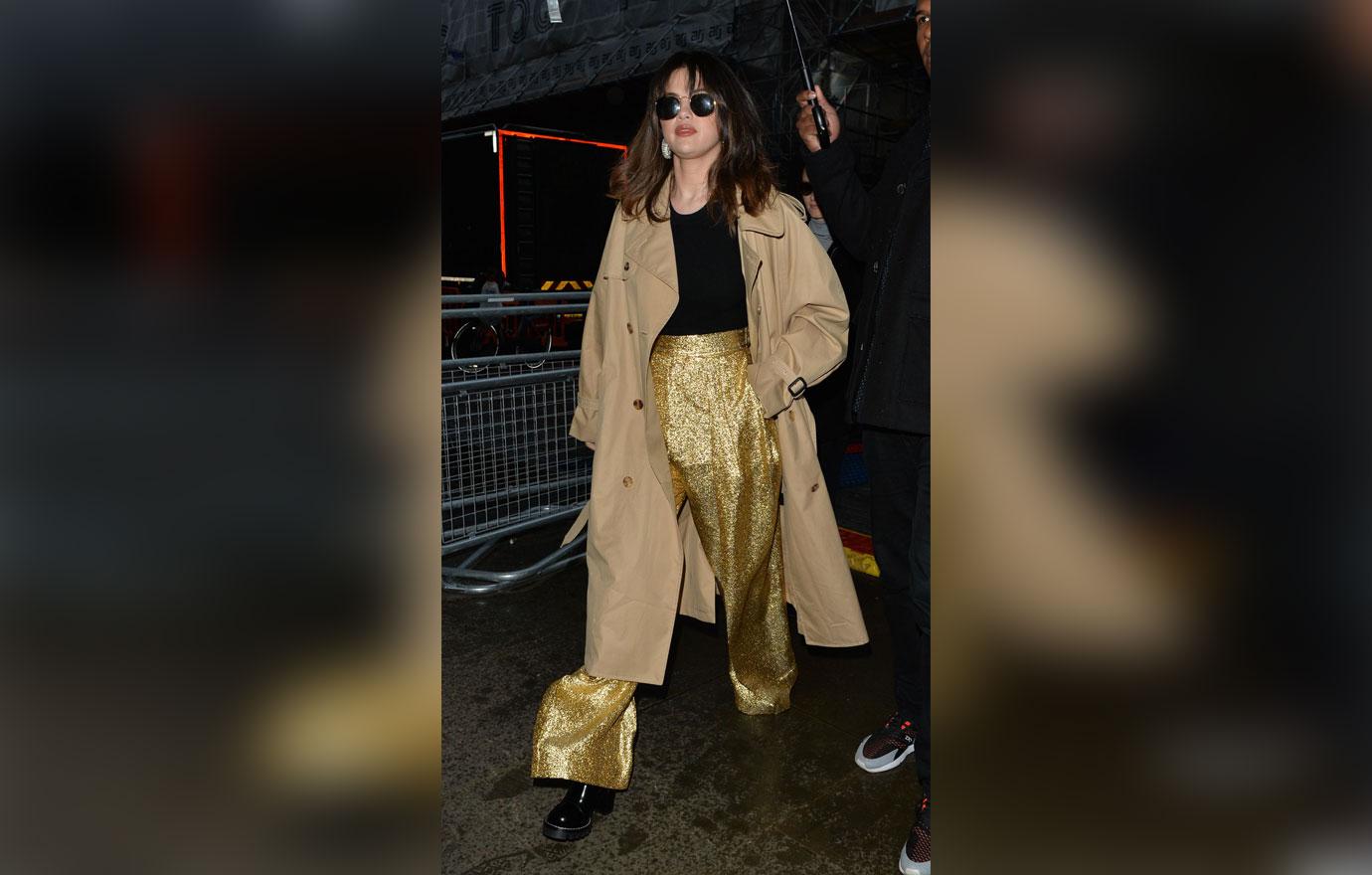 Selena Gomez In Tan Coat