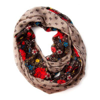 Skull and Floral Printed Infinity Scarf $16.00