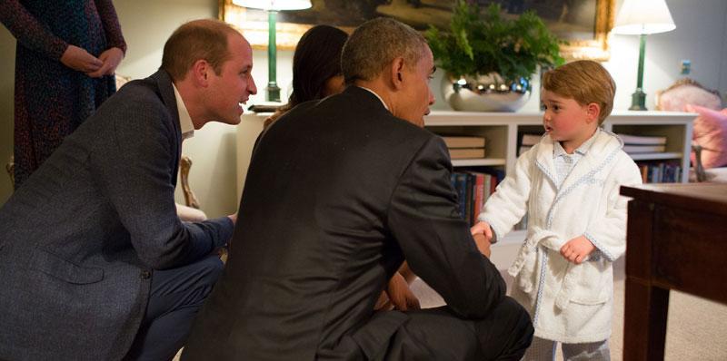 Prince george robe pajamas meet president michelle obama