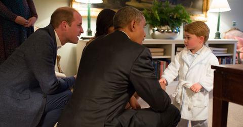 Prince george robe pajamas meet president michelle obama