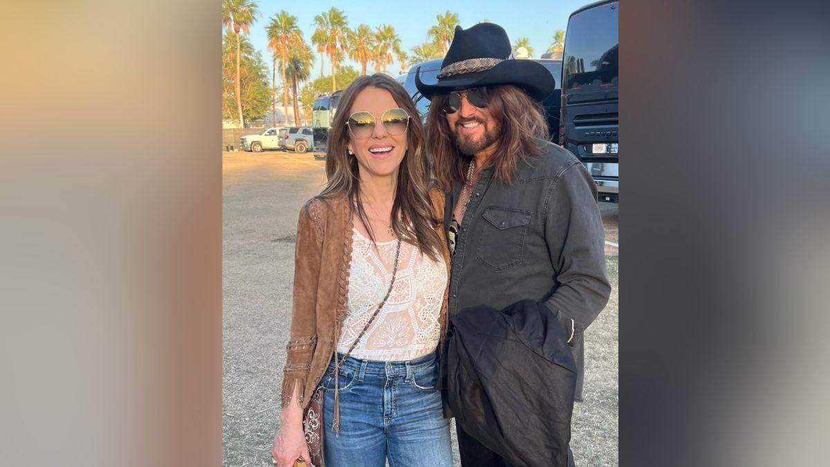 Image of Elizabeth Hurley debuted her relationship with Billy Ray Cyrus during Easter 2025.