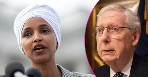 Composite photo of Ilhan Omar and Mitch McConnell.