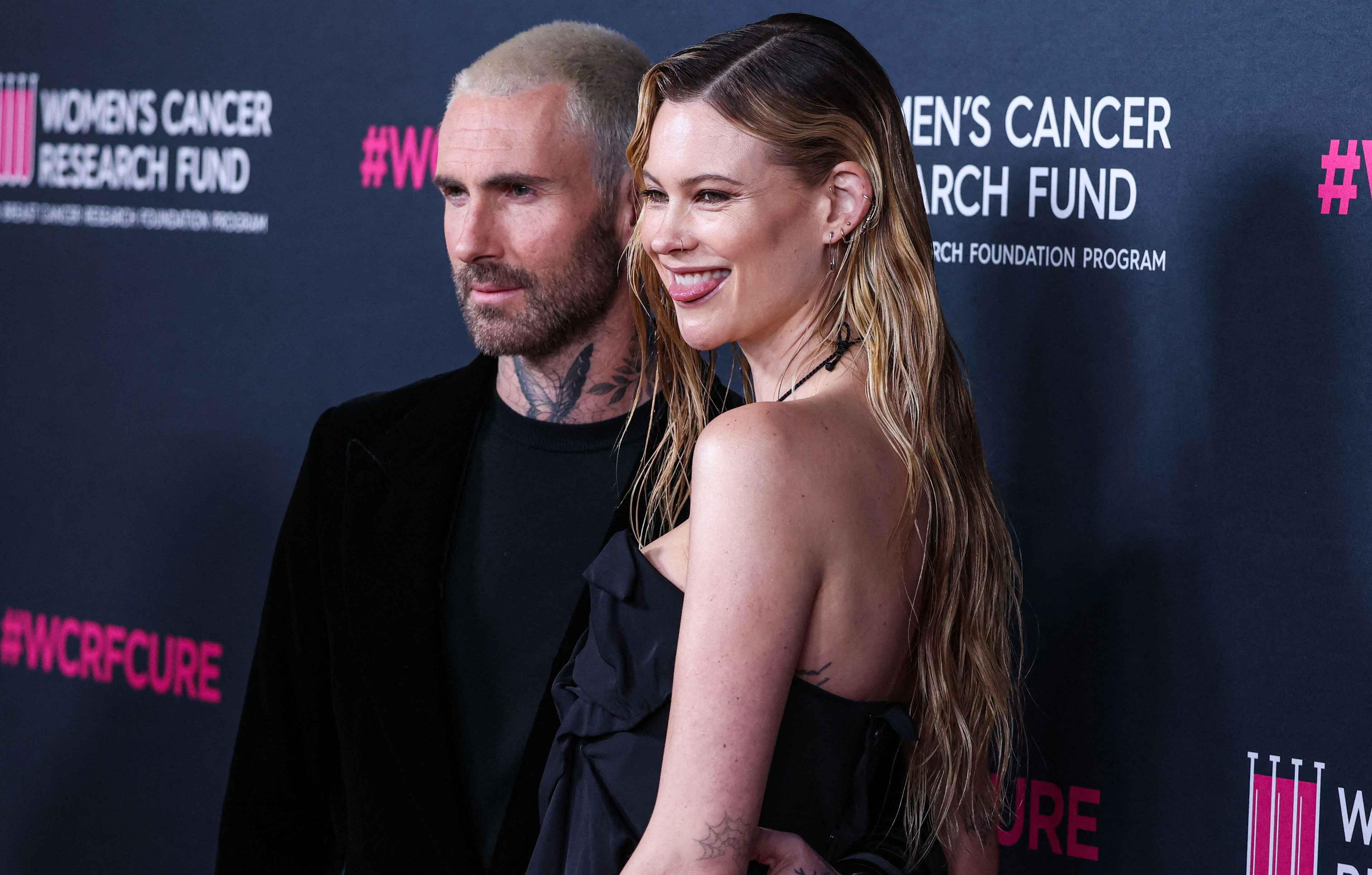 adam levine wife behati prinsloo arrive at the womens cancer research fund