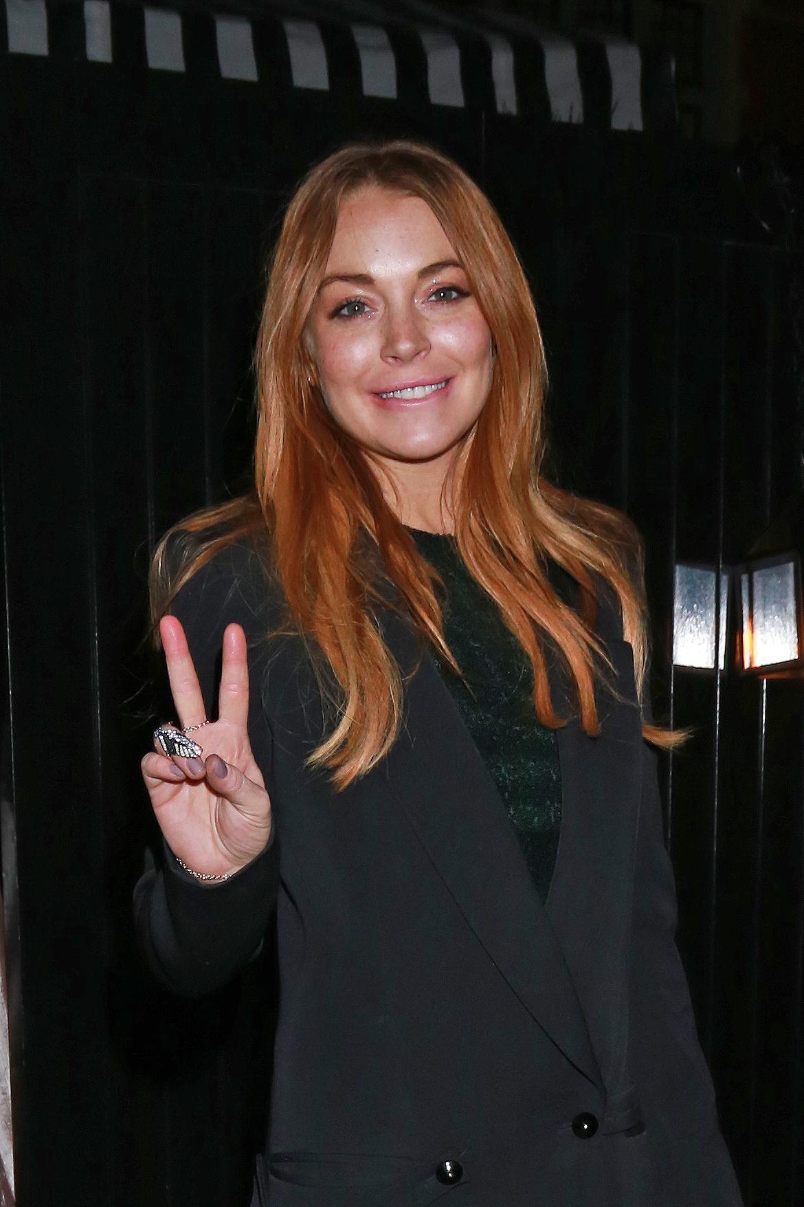 Lindsay Lohan leaves Chiltern Firehouse in London