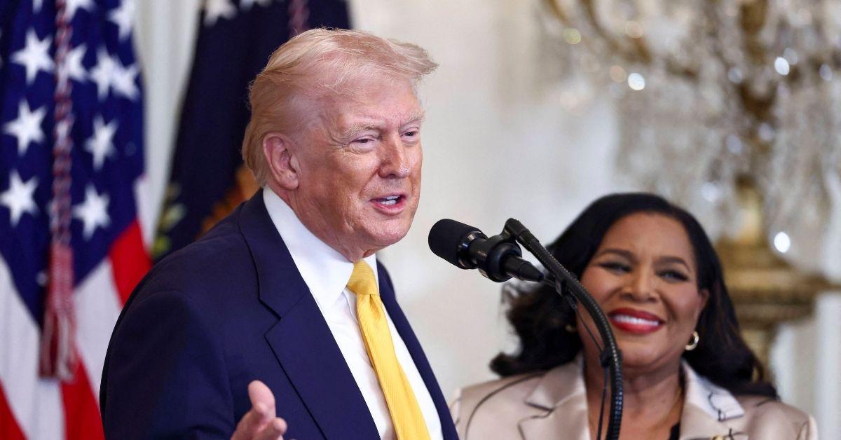 image of Donald Trump made a playful comment about Alice Johnson at the White House.