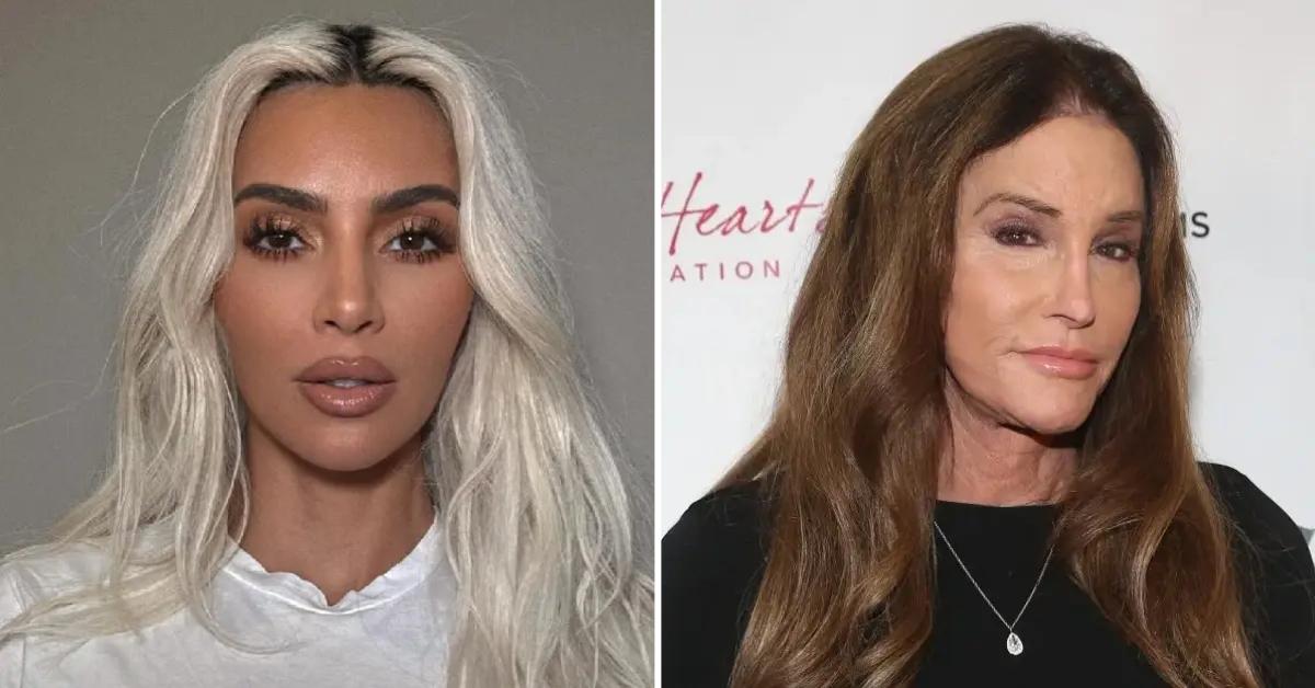 Split photo of Kim Kardashian and Caitlyn Jenner