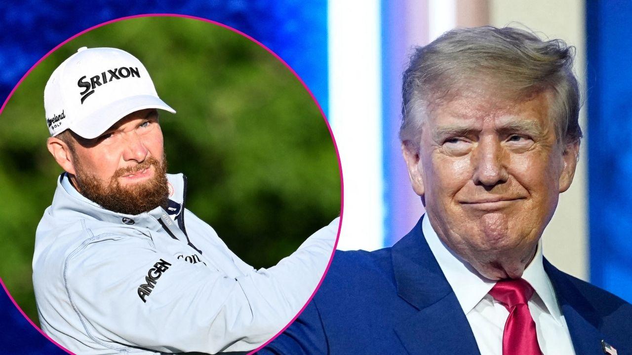Composite photo of Shane Lowry and Donald Trump.