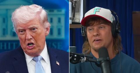 split of Donald Trump & Theo Von.