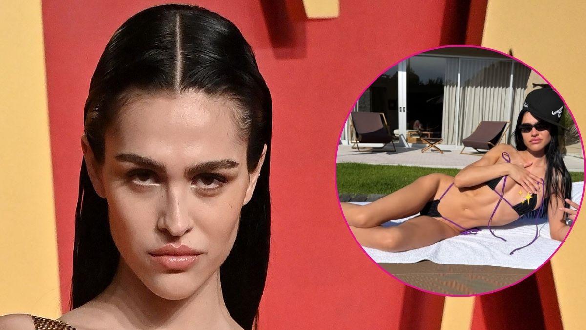 amelia hamlin near nip slip tiny bikini