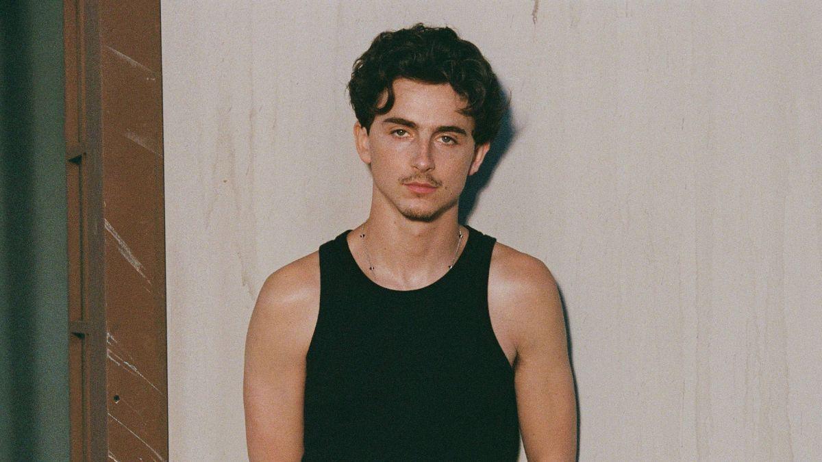 Image of Timothée Chalamet arrived at the basketball game with a fresh new look.