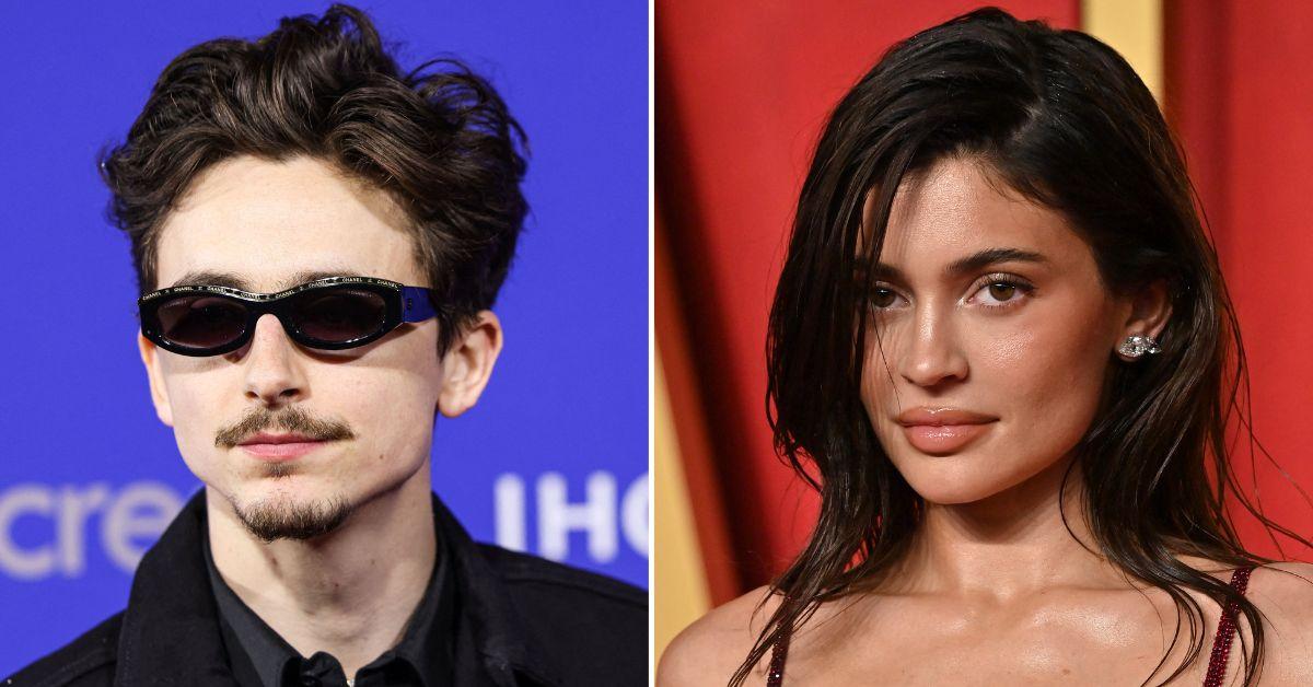 Composite photo of Timothée Chalamet and Kylie Jenner. 