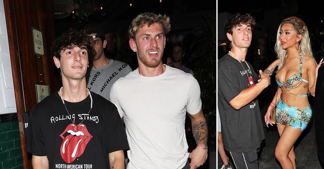 bryce hall and nikita dragun party at the  love restaurant