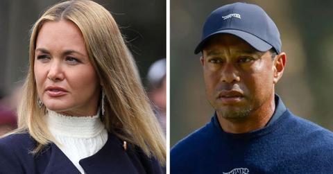 split photo of vanessa trump and tiger woods