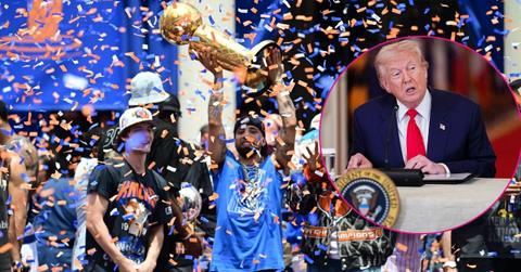 Image of the Knicks and Donald Trump.