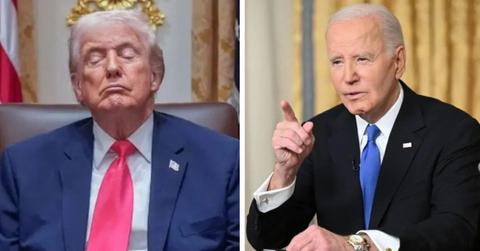 split photo of donald trump and joe biden