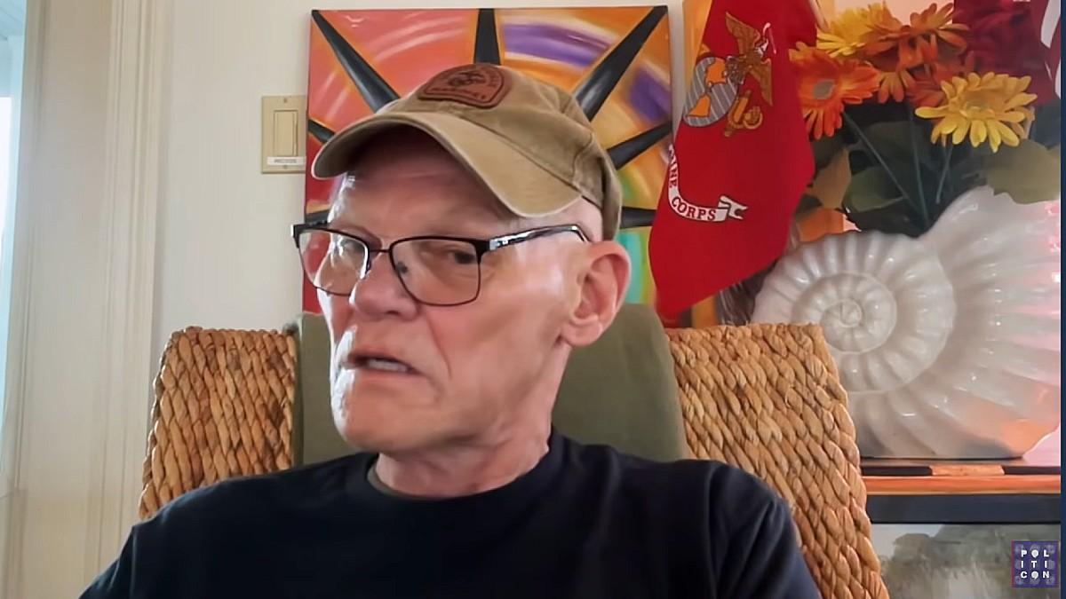 image of James Carville blasted Donald Trump's Iran war. 