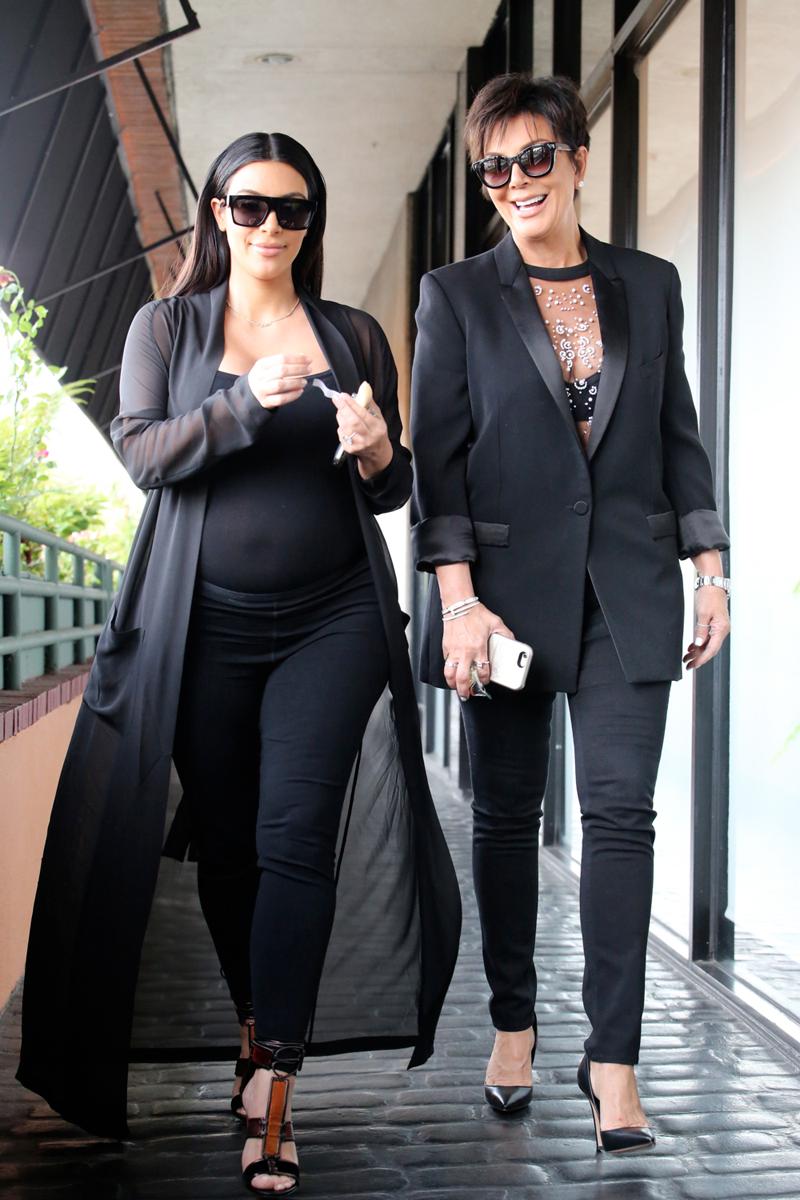 Kim Kardashian&amp; Kris Jenner film they tv show in Studio City .