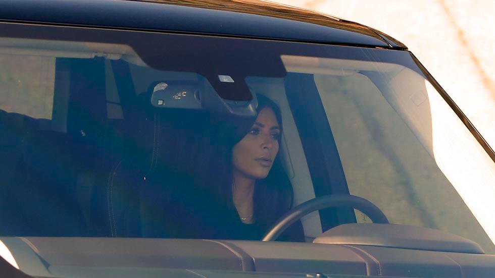 Kim kardashian is seen in a new ride leaving Caitlin Jenners property in Malibu,CA.