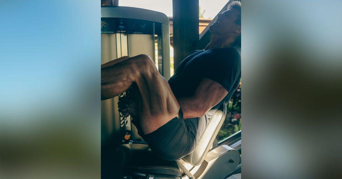 tom brady shows muscles shirtless photo