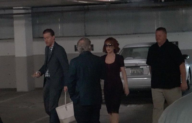 Kathy Griffin arrives to her press conference in LA.