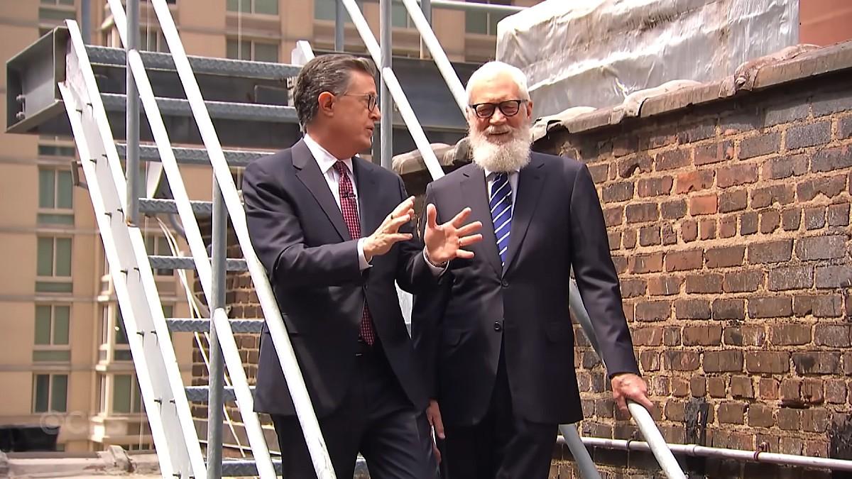 image of The two late-night hosts took turns hurling items.