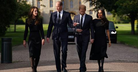 Photo of Princess Kate, Princes William and Harry, and Meghan Markle.