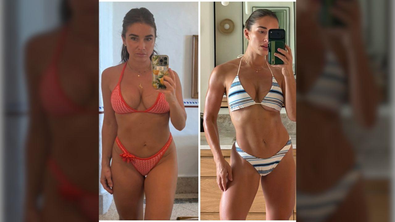 Photo of Jessie James Decker admitted there may only be a two pound difference between the two photos.