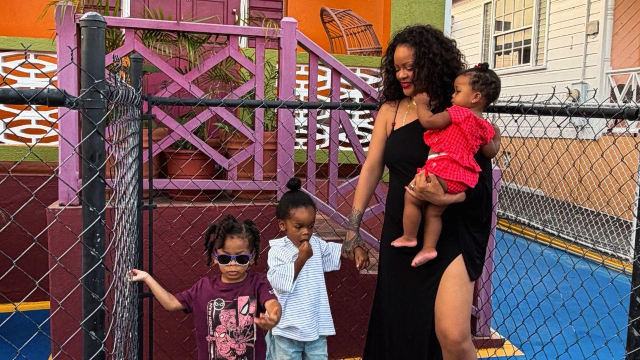 Image of Rihanna shared rare footage of all three kids during a visit to Barbados.