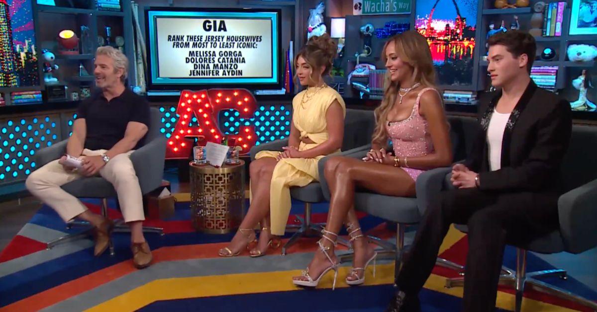 Photo of Andy Cohen, Gia Giudice, Emira D'Spain and Brooks Marks